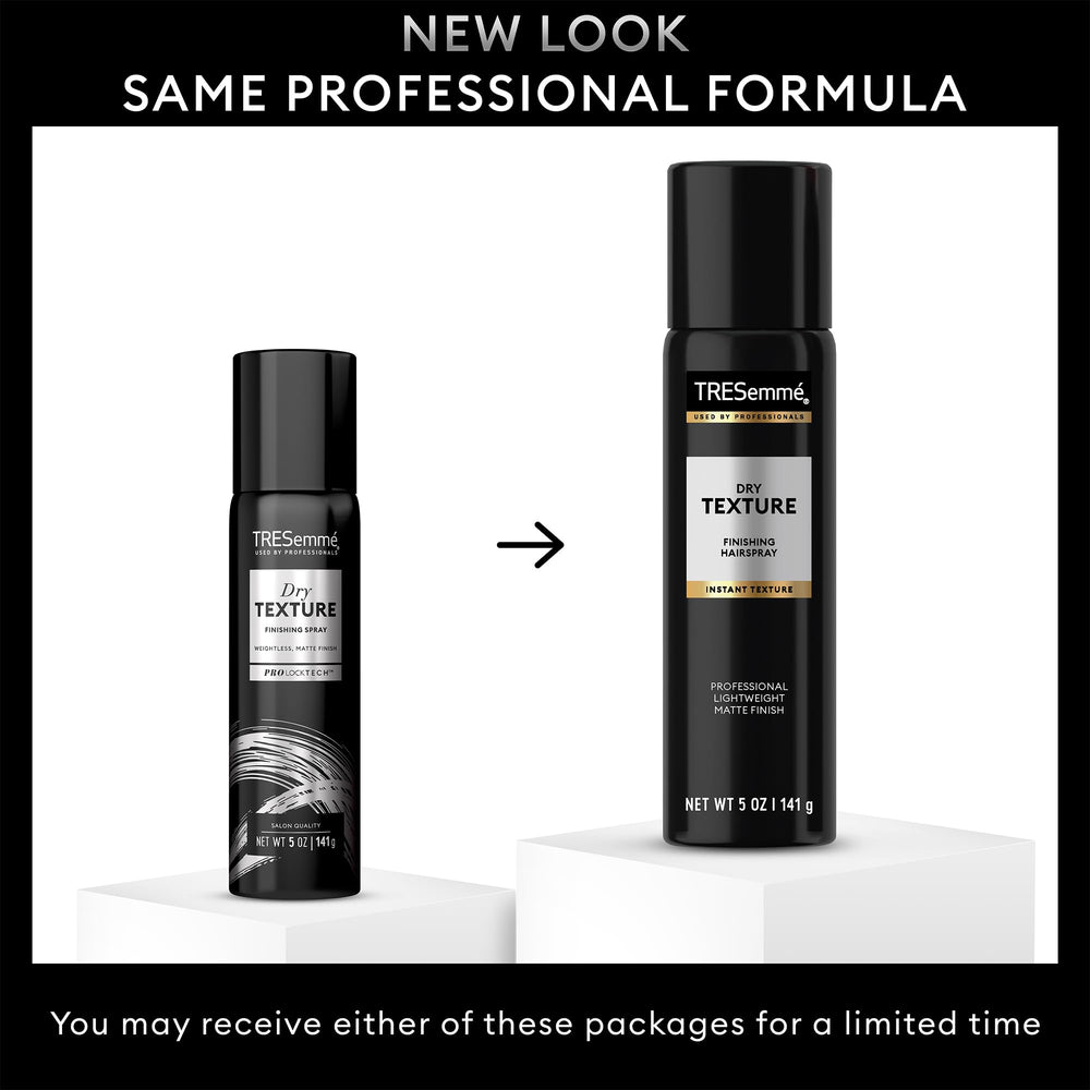 TRESemmé Dry Texture Finishing Mist application scene with soft hold and bounce.