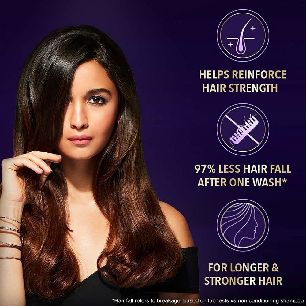 Close-up of glossy, fuller-looking hair after using TRESemmé Hair Fall Defense.