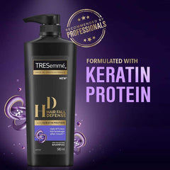 Keratin-rich formula from TRESemmé Hair Fall Defense supports smoother, stronger-looking strands.