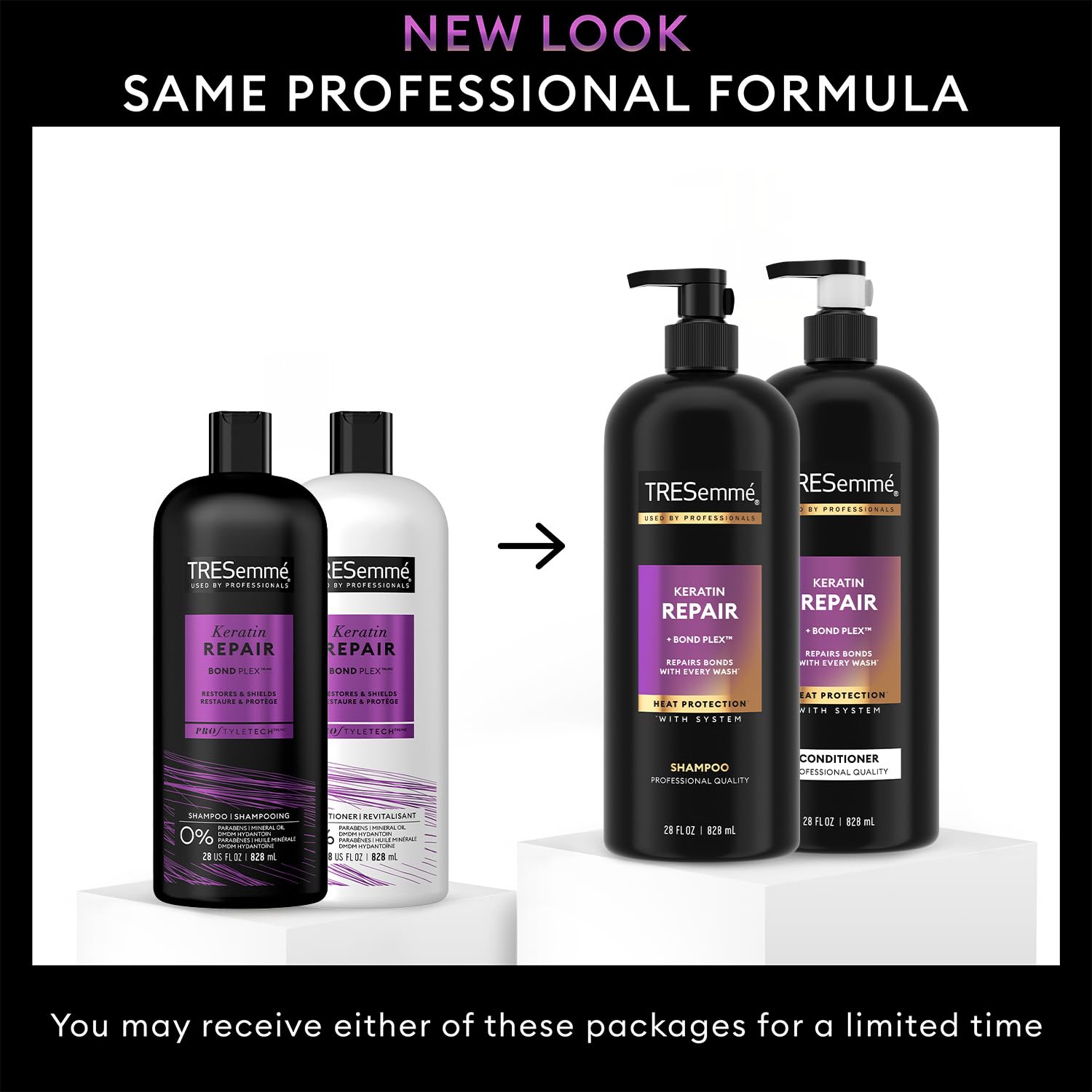 TRESemmé Keratin Repair gift set packaging shown as premium gift for hair care.