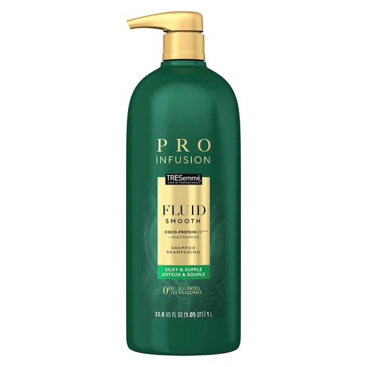 TRESemmé Pro Infusion Fluid Smooth Shampoo bottle for silky, hydrated hair