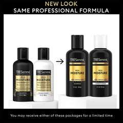 TRESemmé rich moisture travel kit display showing organized salon-quality care