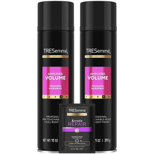 TRESemmé Total Volume hairspray bottle front view for all-day lift and body