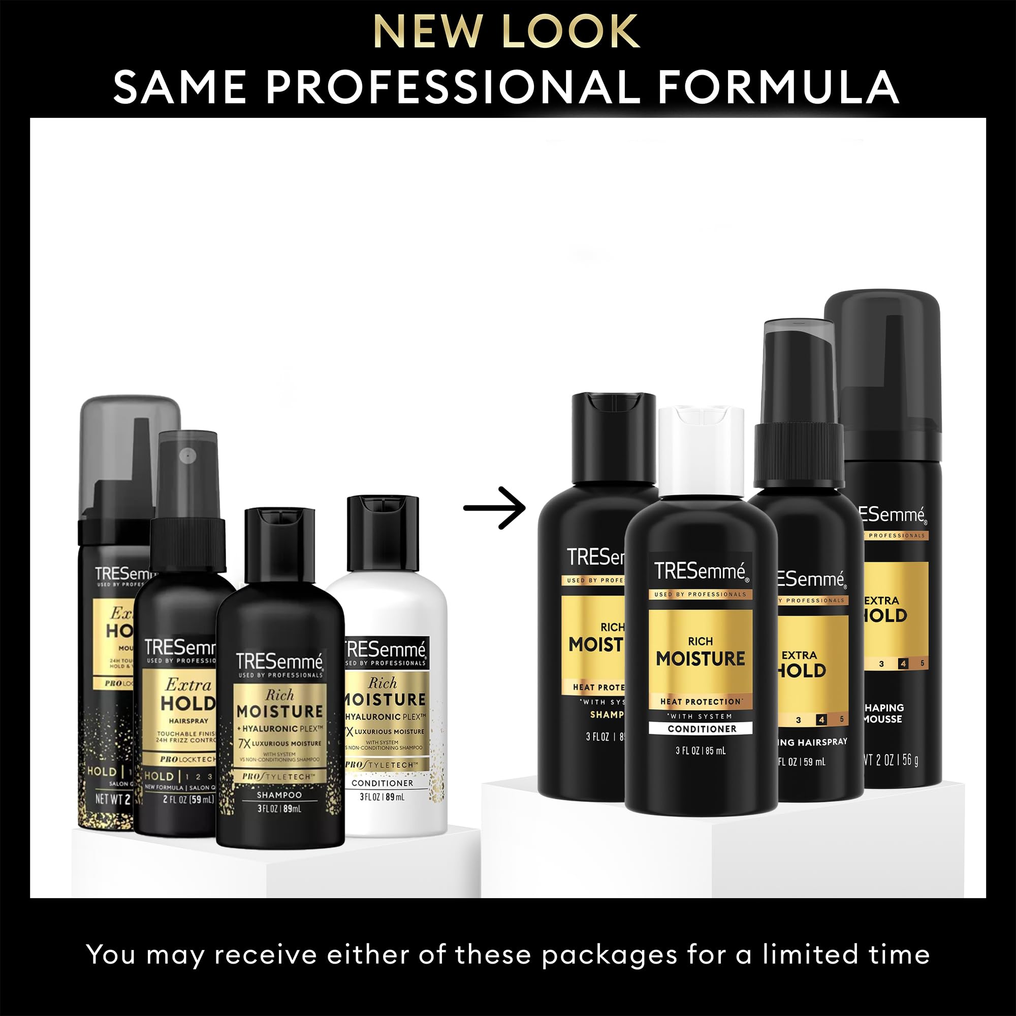 TRESemmé travel extra hold hairspray 2oz for flexible, humidity-resistant styling.