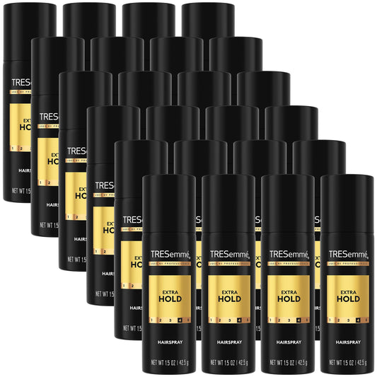 TRESemmé Travel Hairspray can with extra hold for on-the-go styling.