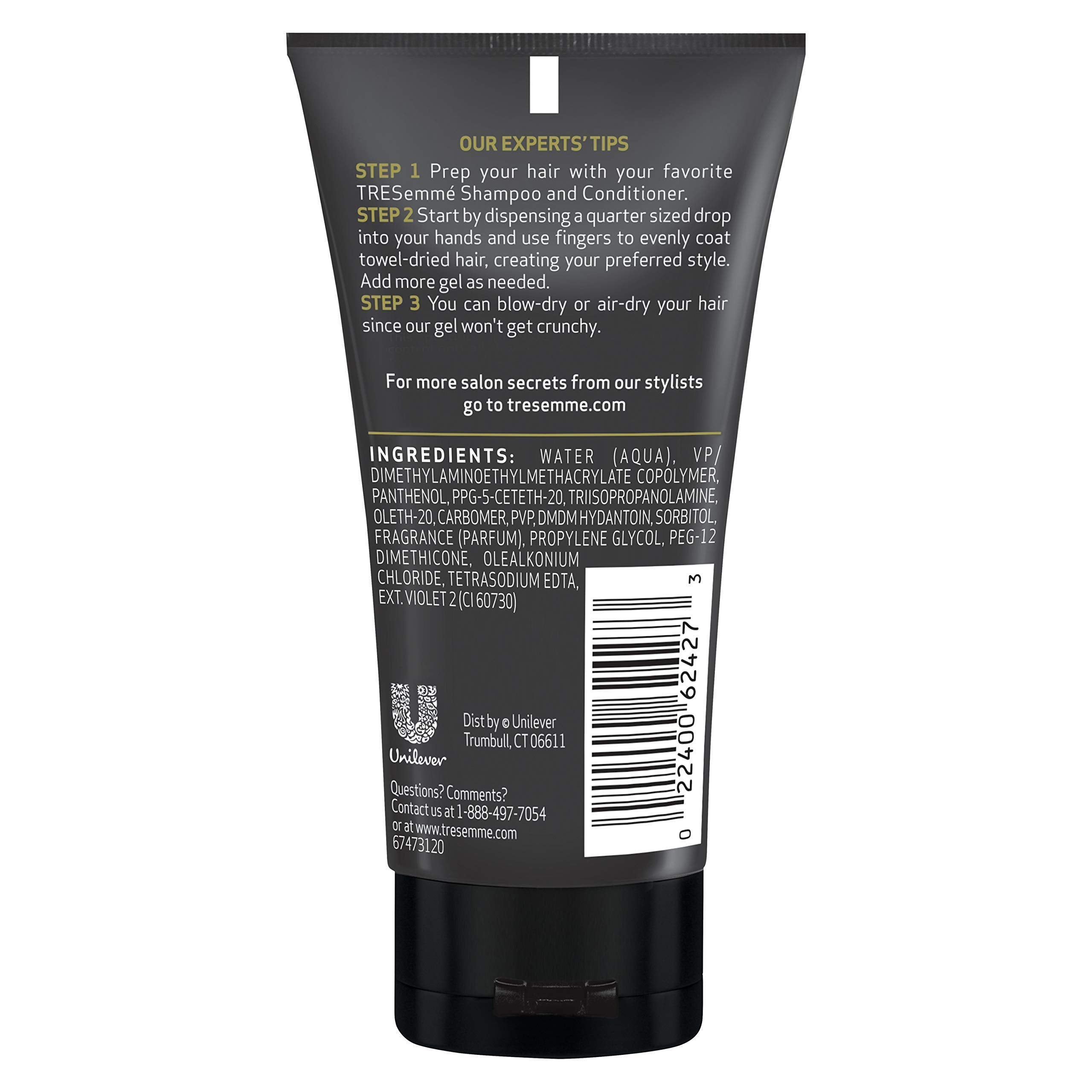 TRESemmé Tres Gel Extra Firm Control gel texture ready for smoothing and styling.