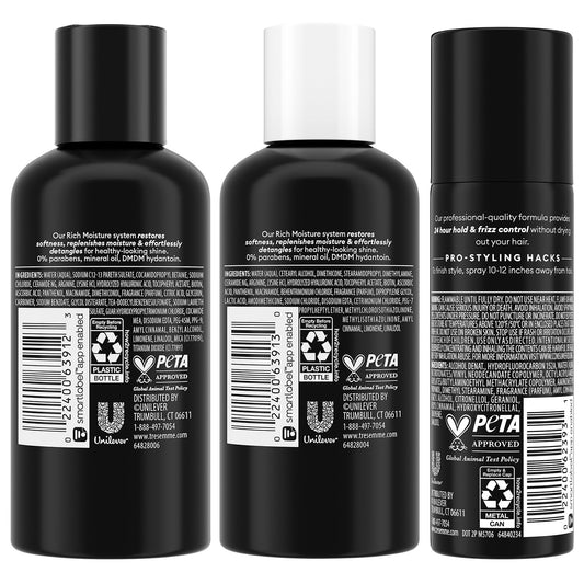 TRESemmé Rich Moisture Conditioner bottle smoothing and softening strands