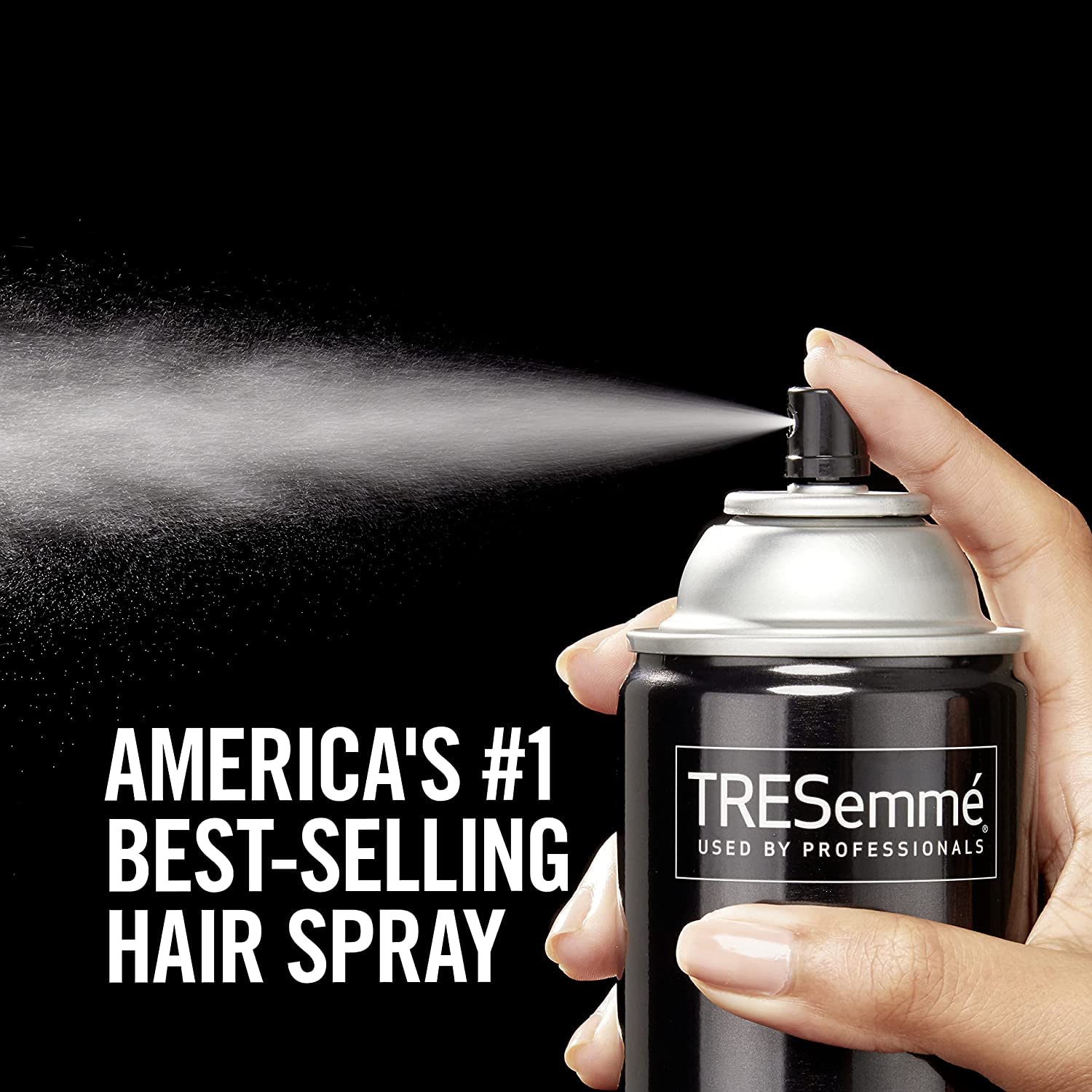 TRESemmé Level Four spray mist distributes evenly for sleek styles.