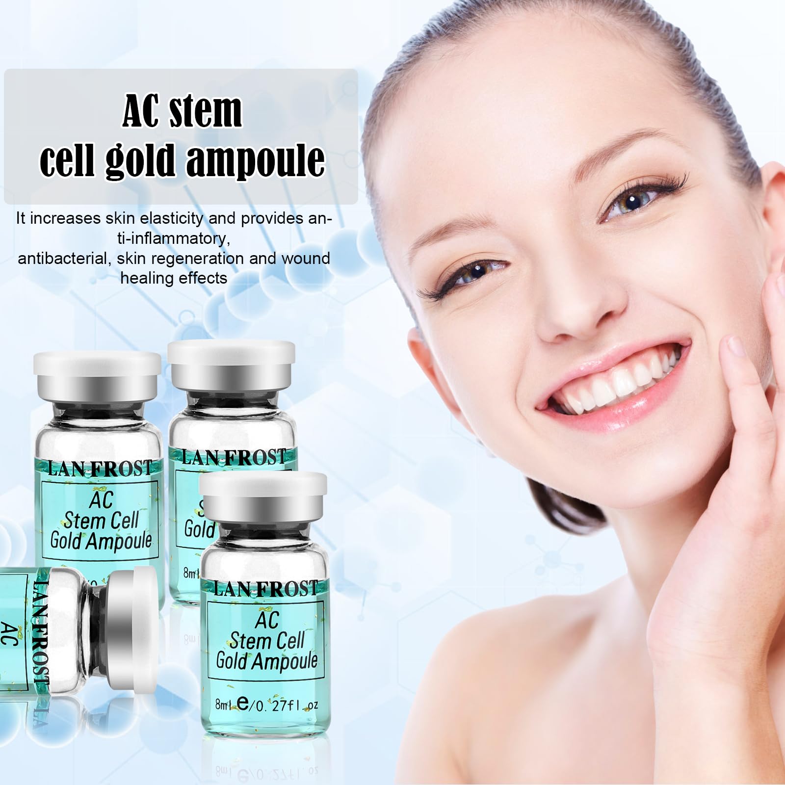 TRESSON AC Stem Cell Gold Ampoule 12 vials arranged for at-home use