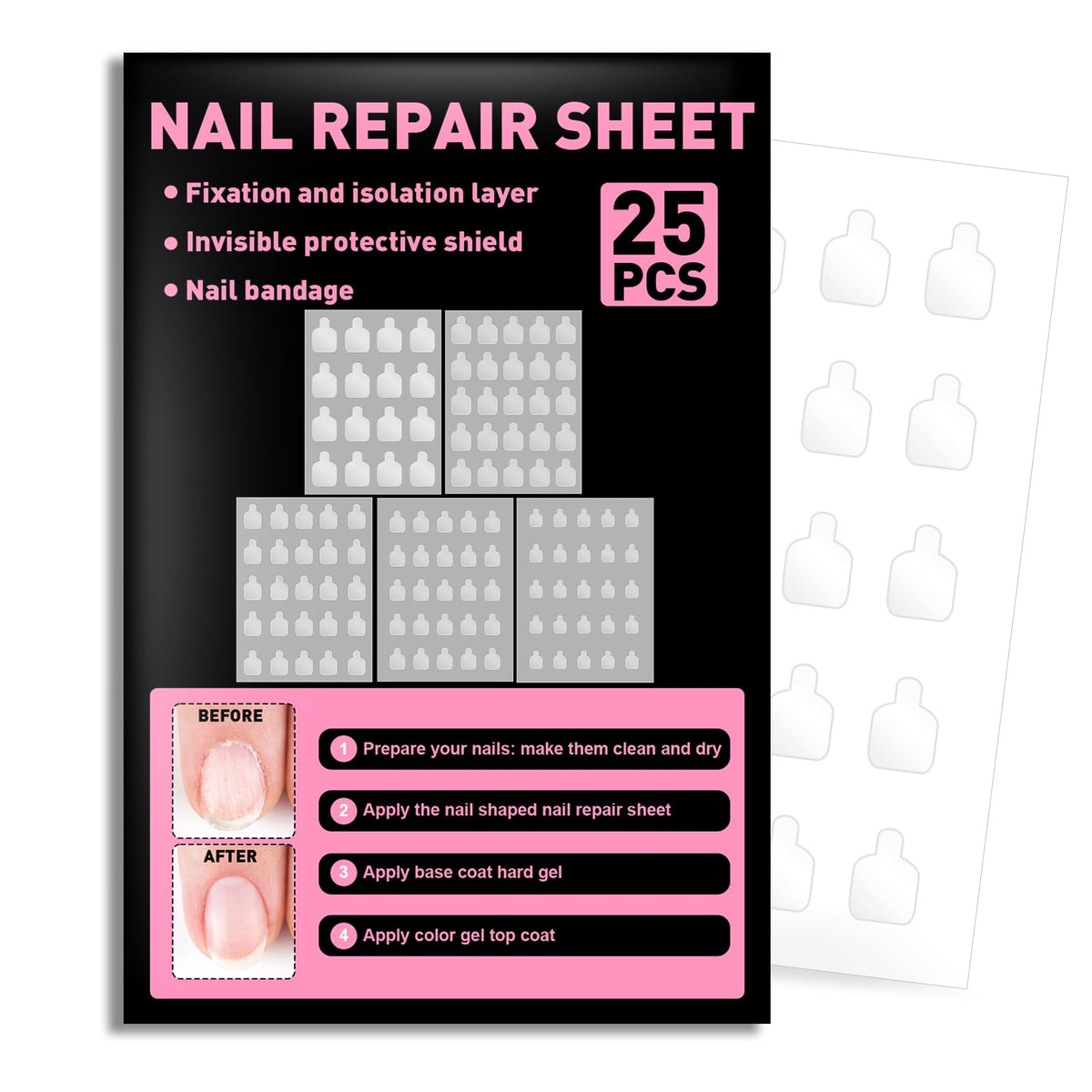 TRESSON Nail Repair Patches pack with 580 stickers for easy maintenance.