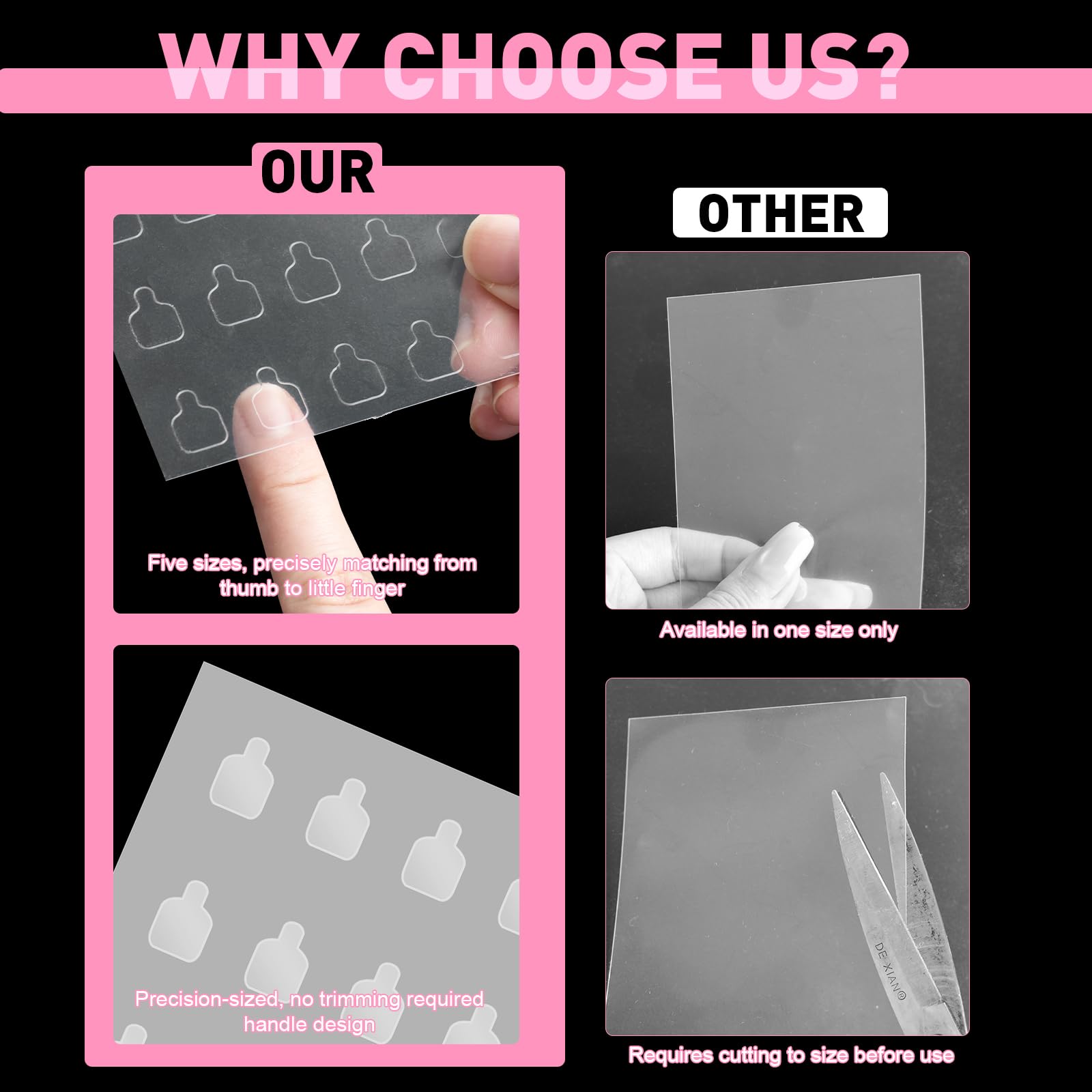 TRESSON Nail Repair Patches transparent material blends discreetly.