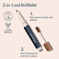 TRE'STIQUE Brow Pencil flat edge supports precise brow shaping for a clean line.