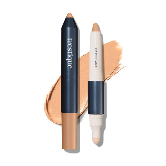 TRE'STIQUE Concealer Crayon with integrated sponge for precise, blendable coverage.