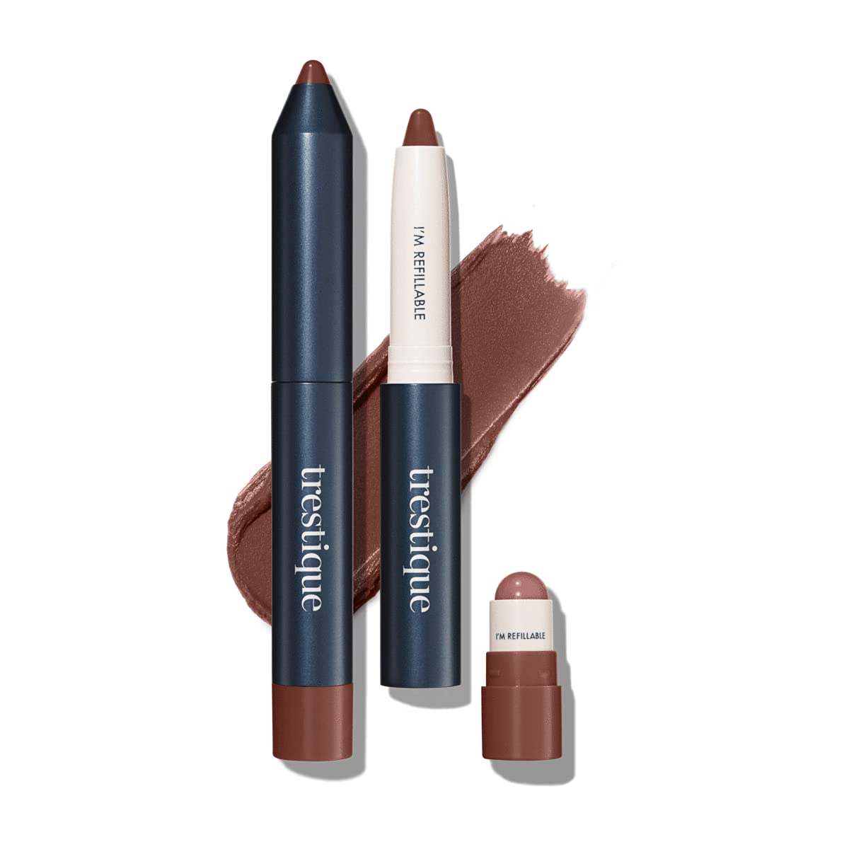 TRE'STIQUE Matte Lip Crayon application with precise lining and soft-matte finish.