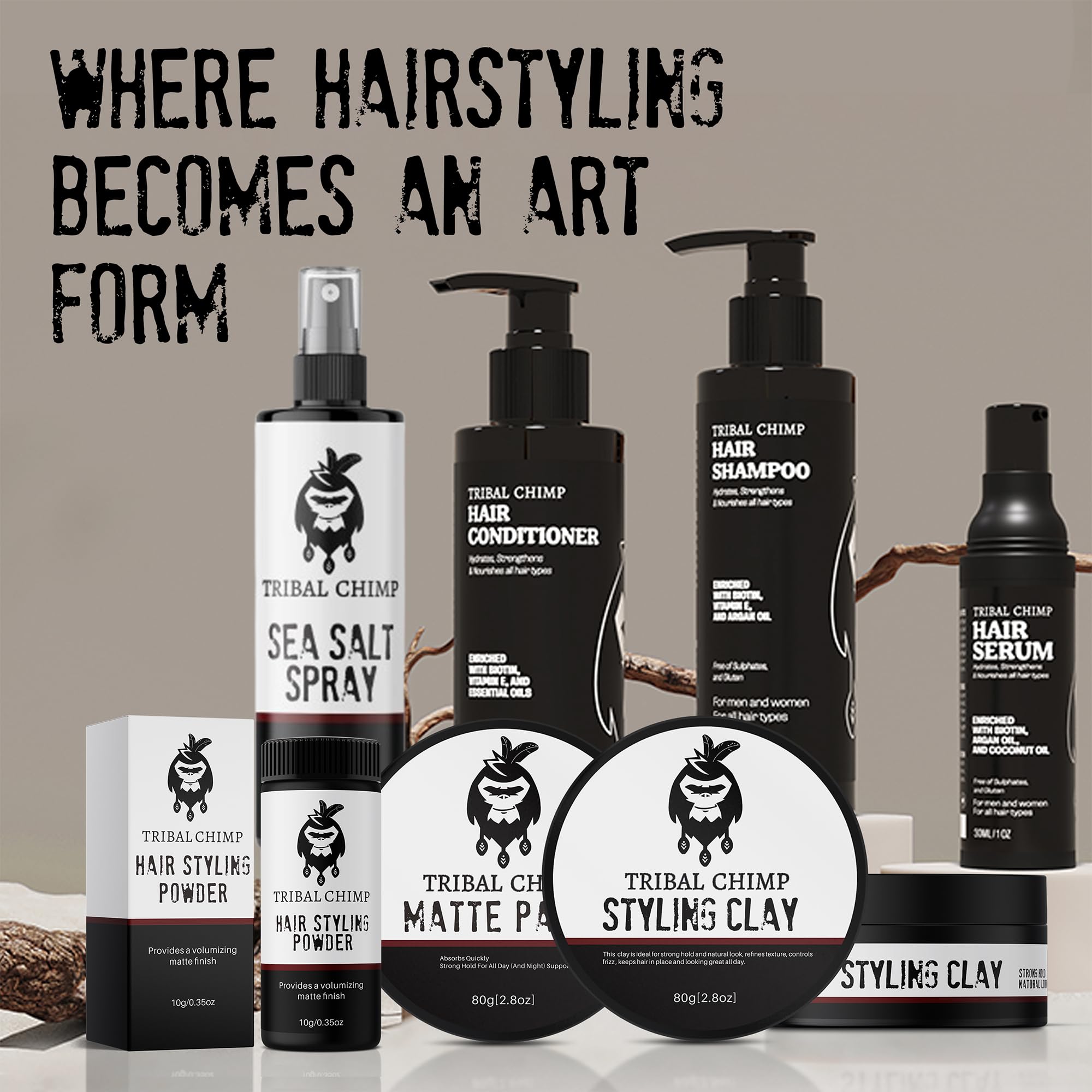 Tribal Chimp matte paste suitable for all hair types.