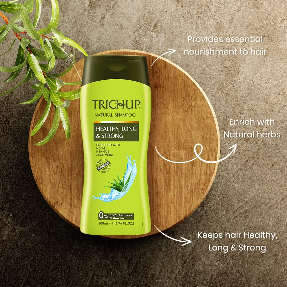 TRICHUP conditioner being applied for detangling and smoothing.