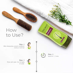 TRICHUP Keratin Conditioner application helps detangle and seal in moisture.