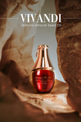 Tricomax Vivandi Miracle Fruit Oil texture in hand showing smooth non-greasy feel.