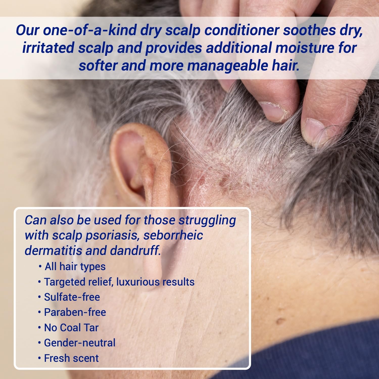 TriDerma Coconut oil ingredient image highlights moisture for hair.