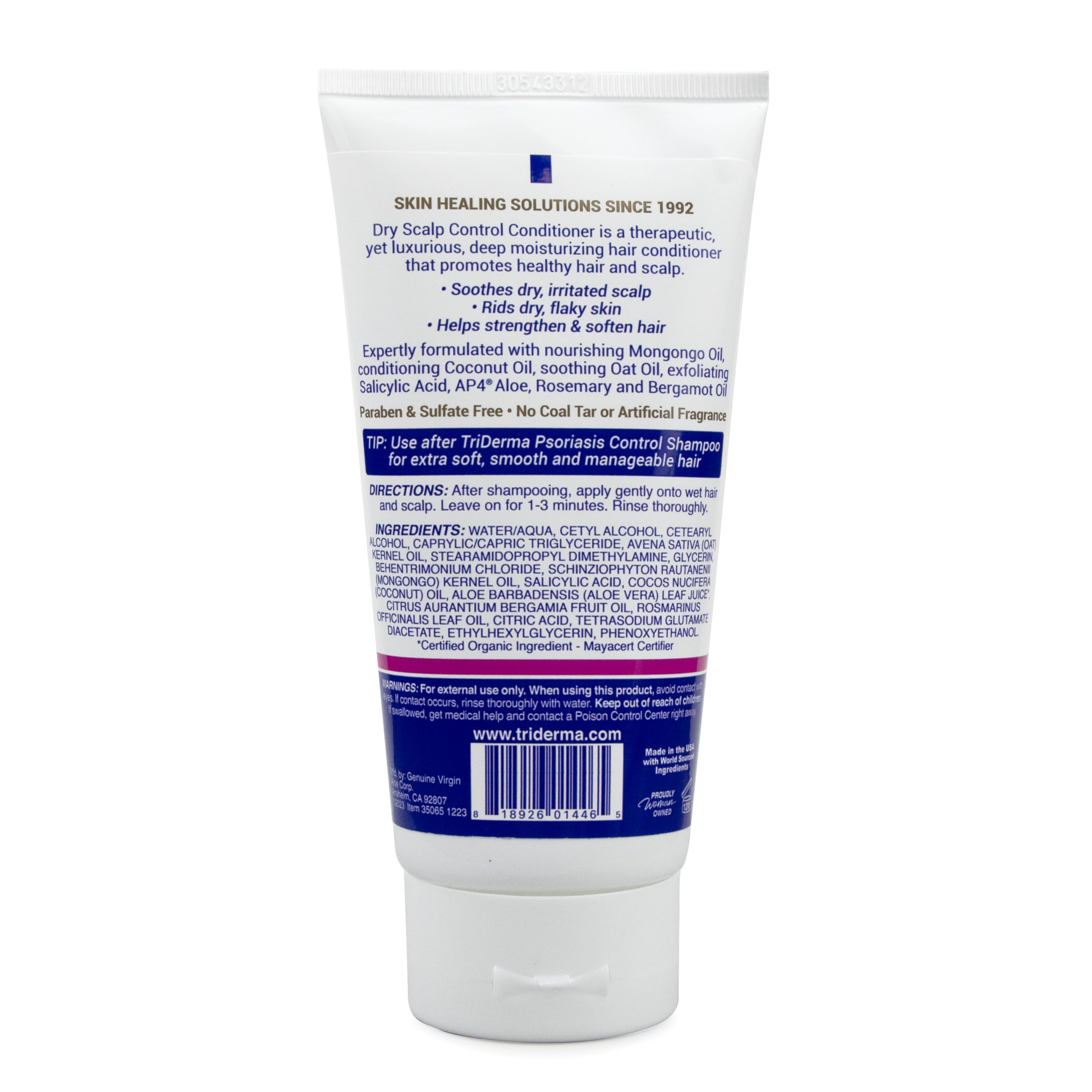 TriDerma Colloidal oatmeal close-up for soothing scalp comfort.