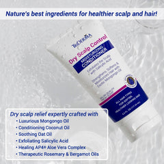 TriDerma Scalp exfoliation action illustrating gentle buildup removal.