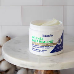 TriDerma Eczema Psoriasis Relief Cream image demonstrates soothing relief for sensitive skin