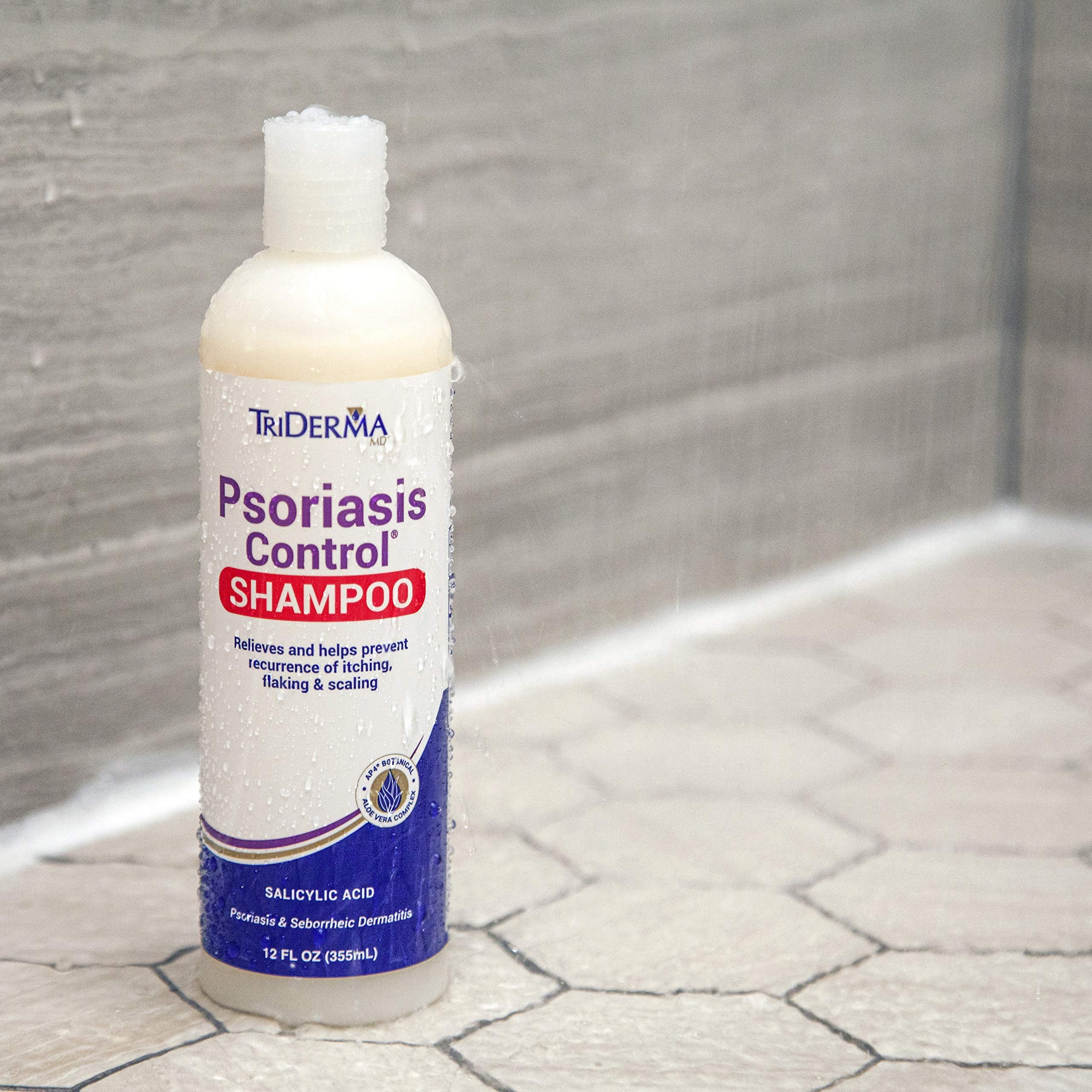 TriDerma Psoriasis Control Shampoo with vitamin B5 and colloidal oatmeal nourishes hair