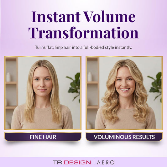 Aero Body Infusion Volumizer applied to damp hair to boost body and shine.