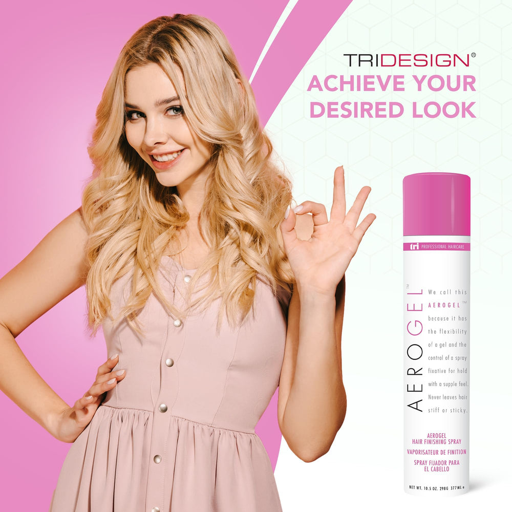 TRIDESIGN Aerogel hairspray leaves no greasy residue