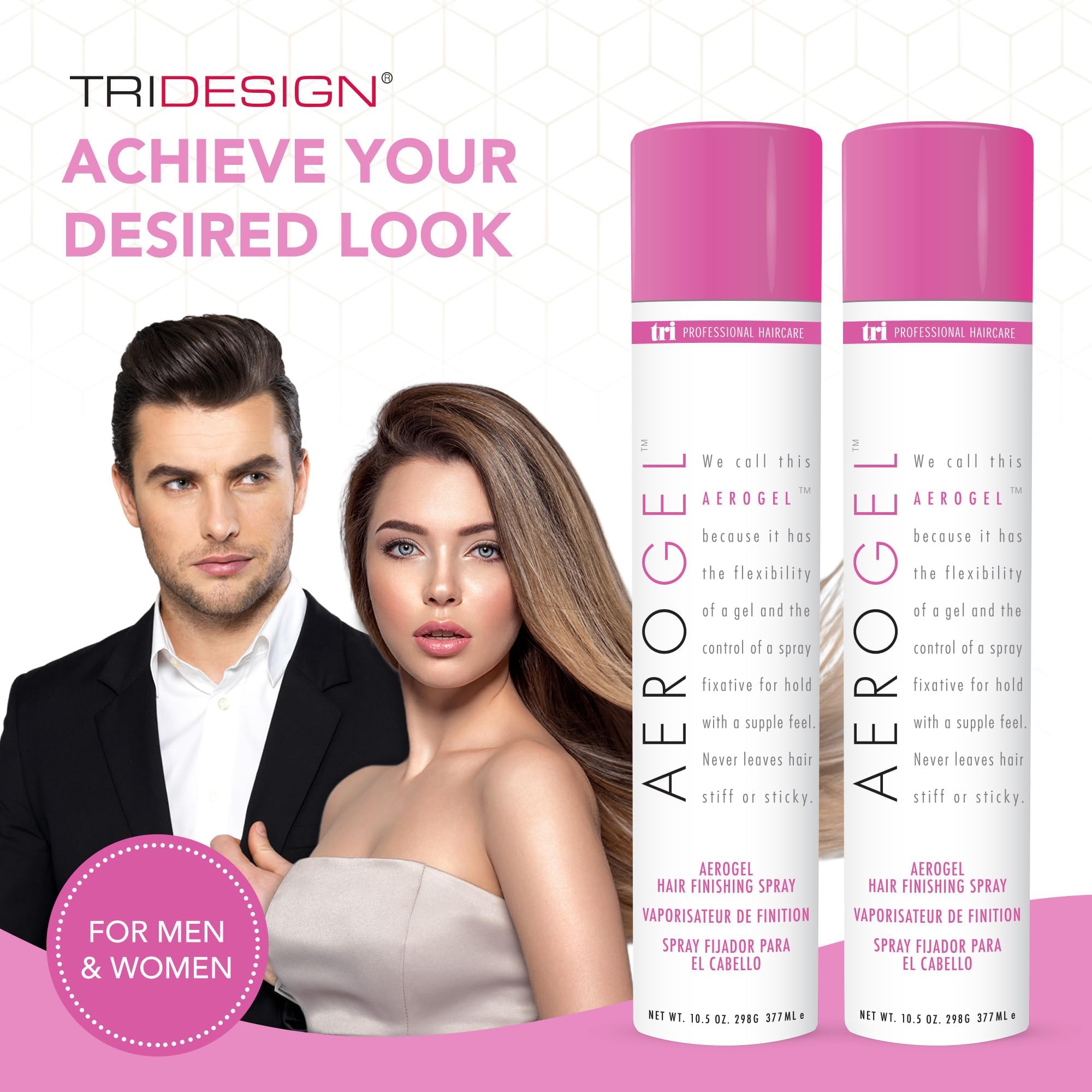 TRIDESIGN Aerogel hairspray enhances shine and hold all day
