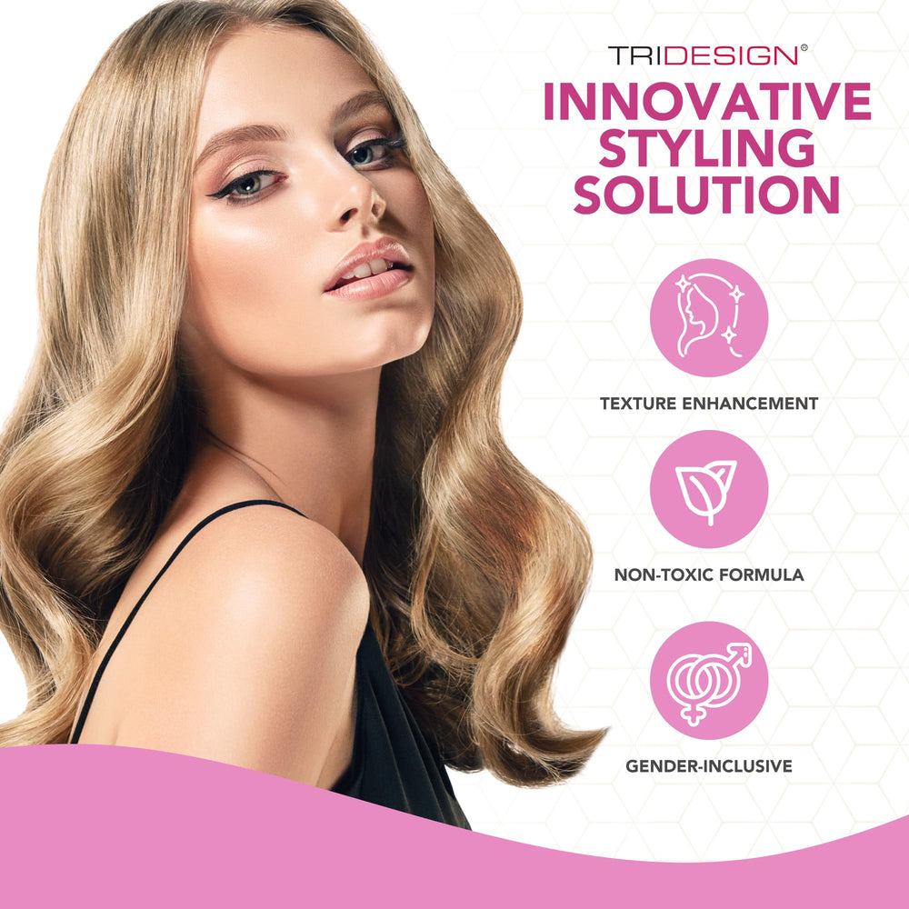 TRI Design Aerogel hairspray styling cap close-up shows volumizing effect for all hair types