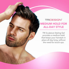 TRIDESIGN Hair Styling Gel suitable for all hair types and daily use.