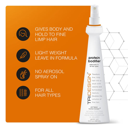 TRIDESIGN Protein Bodifier pump for easy, controlled application and lightweight volume.