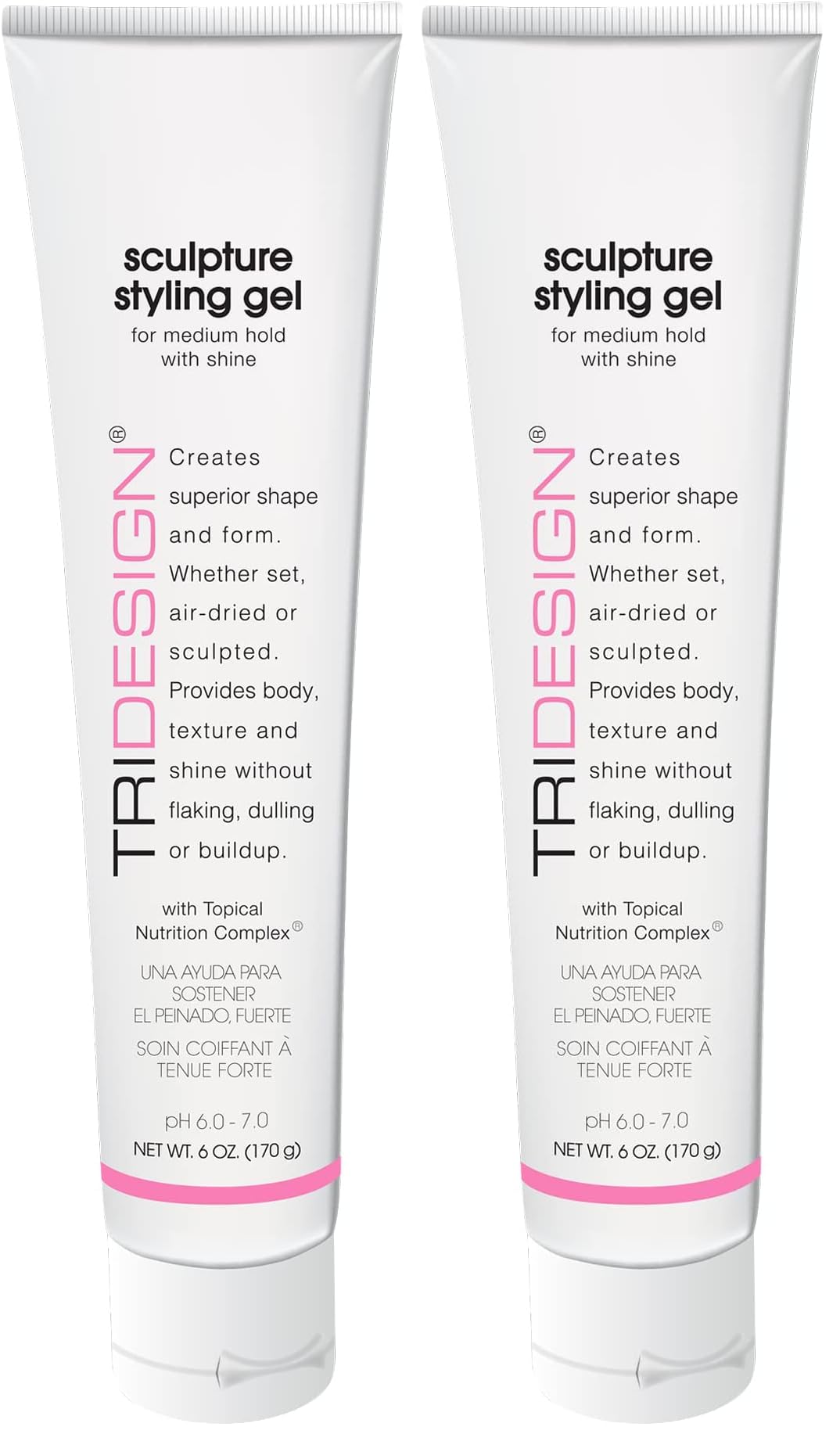 TRIDESIGN Sculpture Gel bottle shows strong hold for all hair types.