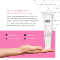 TRIDESIGN Sculpture Gel hand-application demonstrates flexible styling options.