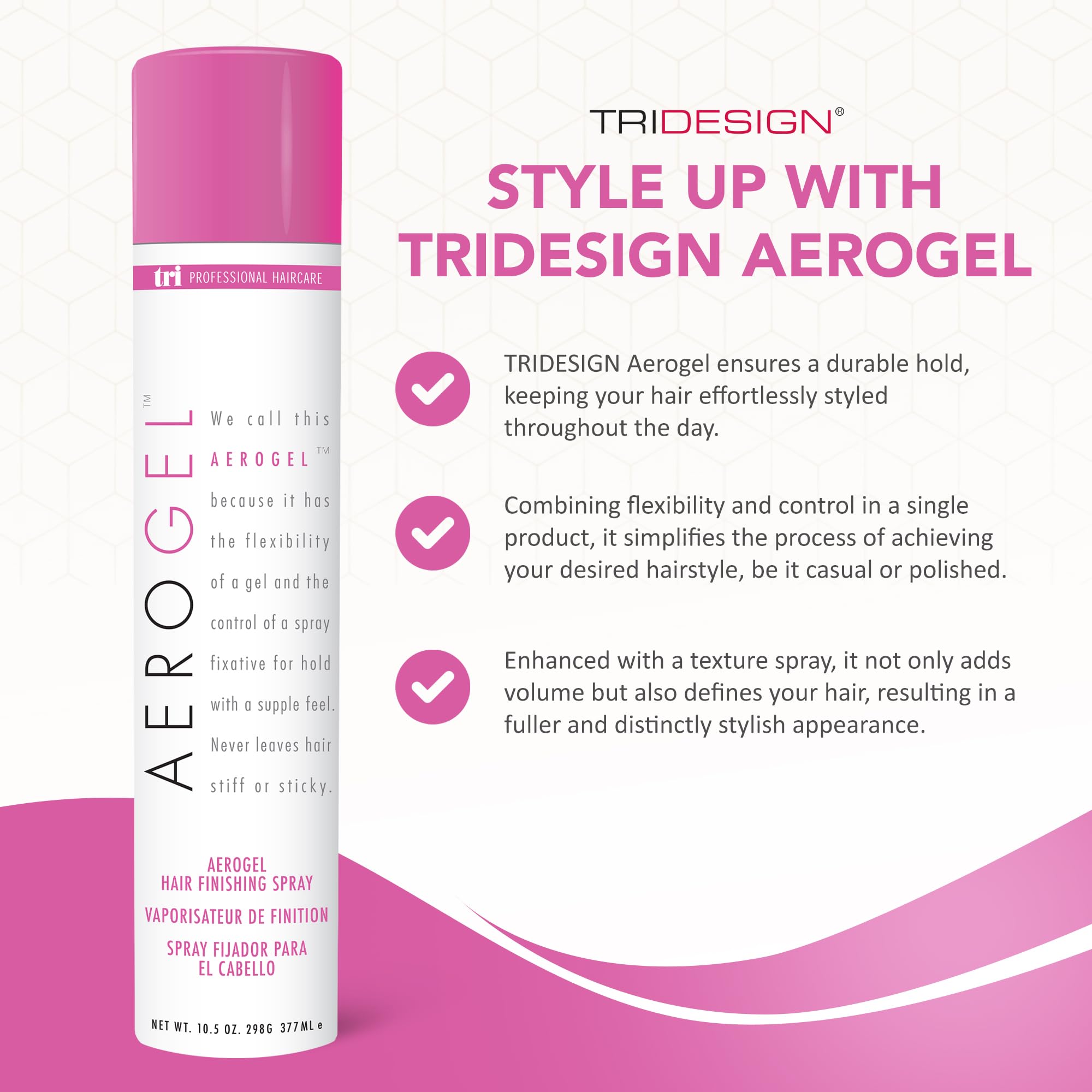 TRIDESIGN Aerogel Hairspray mist ready for voluminous styling