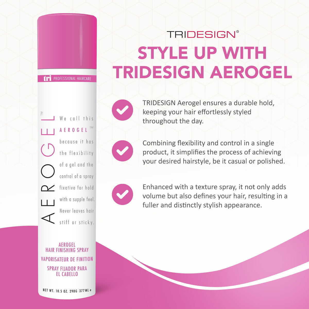 TRIDESIGN Aerogel Hairspray mist ready for voluminous styling