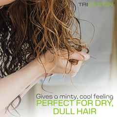 TRIDESIGN Unific Energy collagen-infused care highlights strengthened strands.