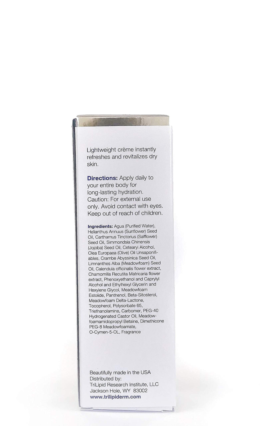 Trilipiderm compact tube fits purses, backpacks, and travel kits