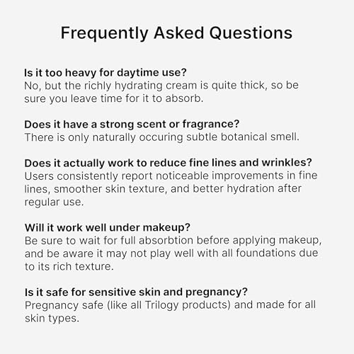 Trilogy day-long nourishment concept suggests soft, supple skin after application.