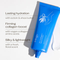 Applying Trilogy Pro Collagen+ hand cream on hand for a smooth, nourished feel.