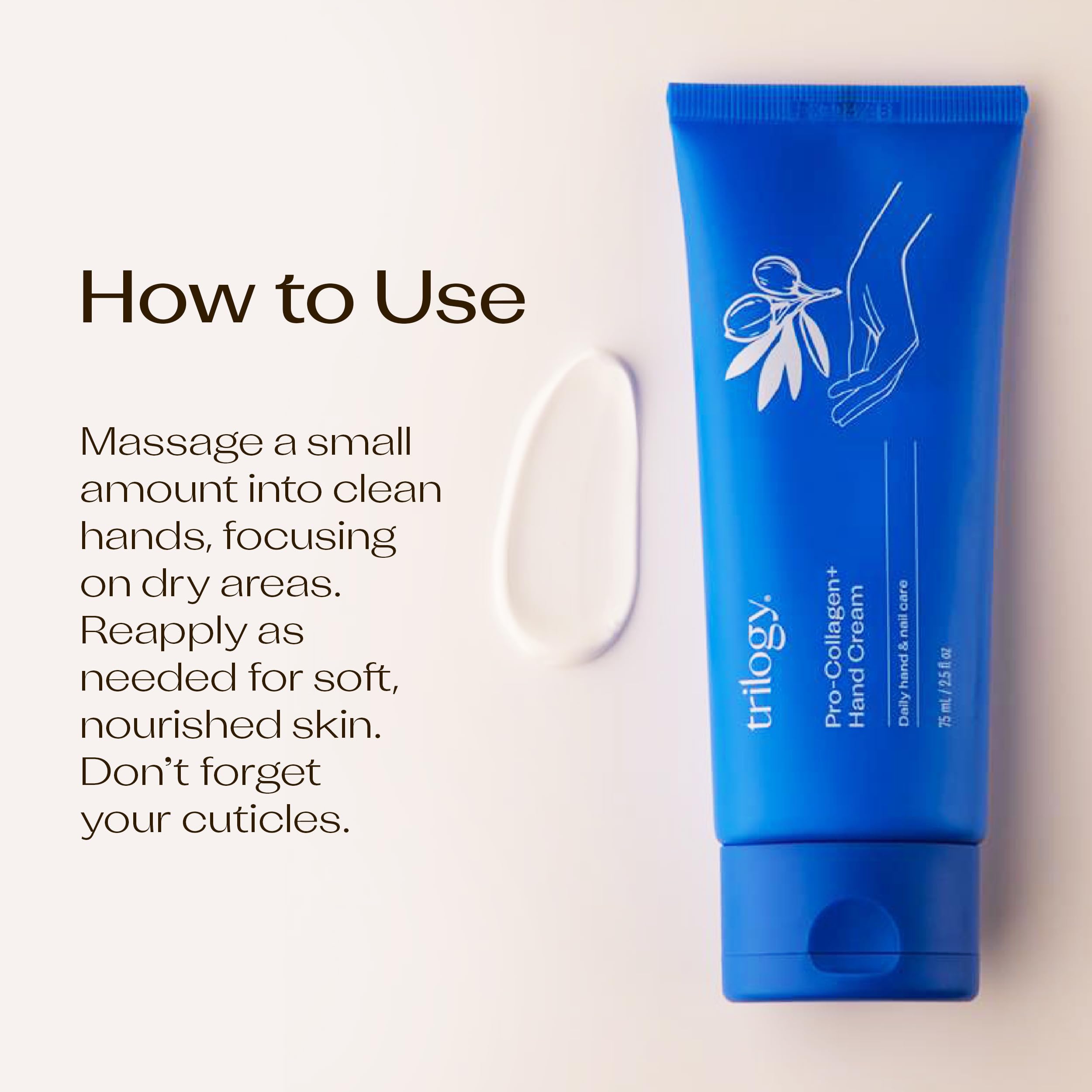 Shea butter and vegan ingredients highlighted in Trilogy Pro Collagen+ formula.