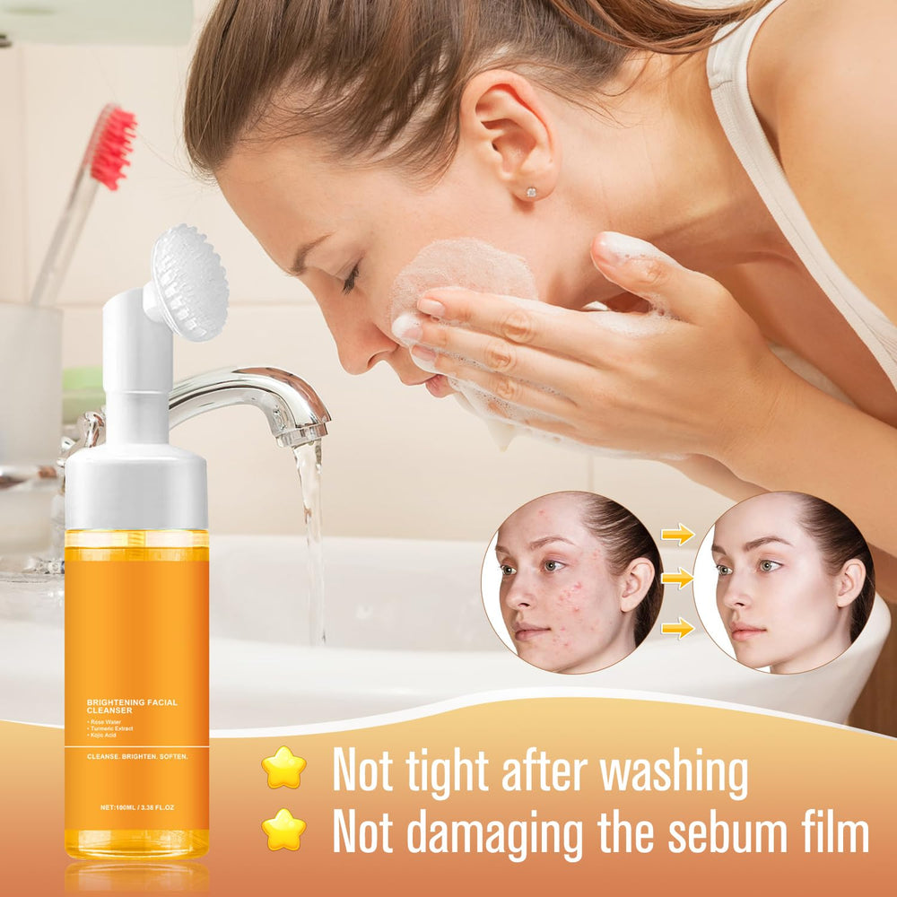 TRIMAKESHOP foaming cleanser application shows easy circular massage