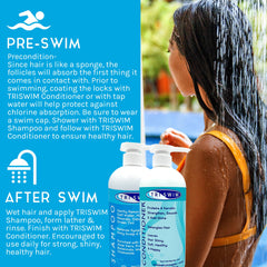TRISWIM haircare set packaging—bundle designed for swimmers