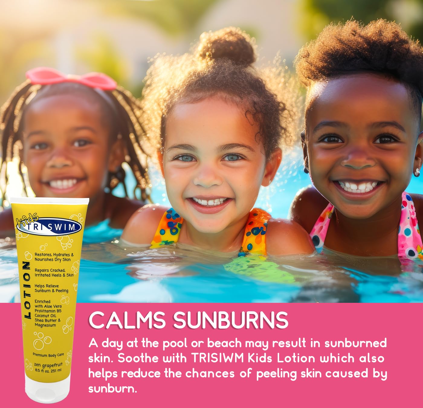 TRISWIM Kids Lime Mango fragrance adds a fresh scent after showers.