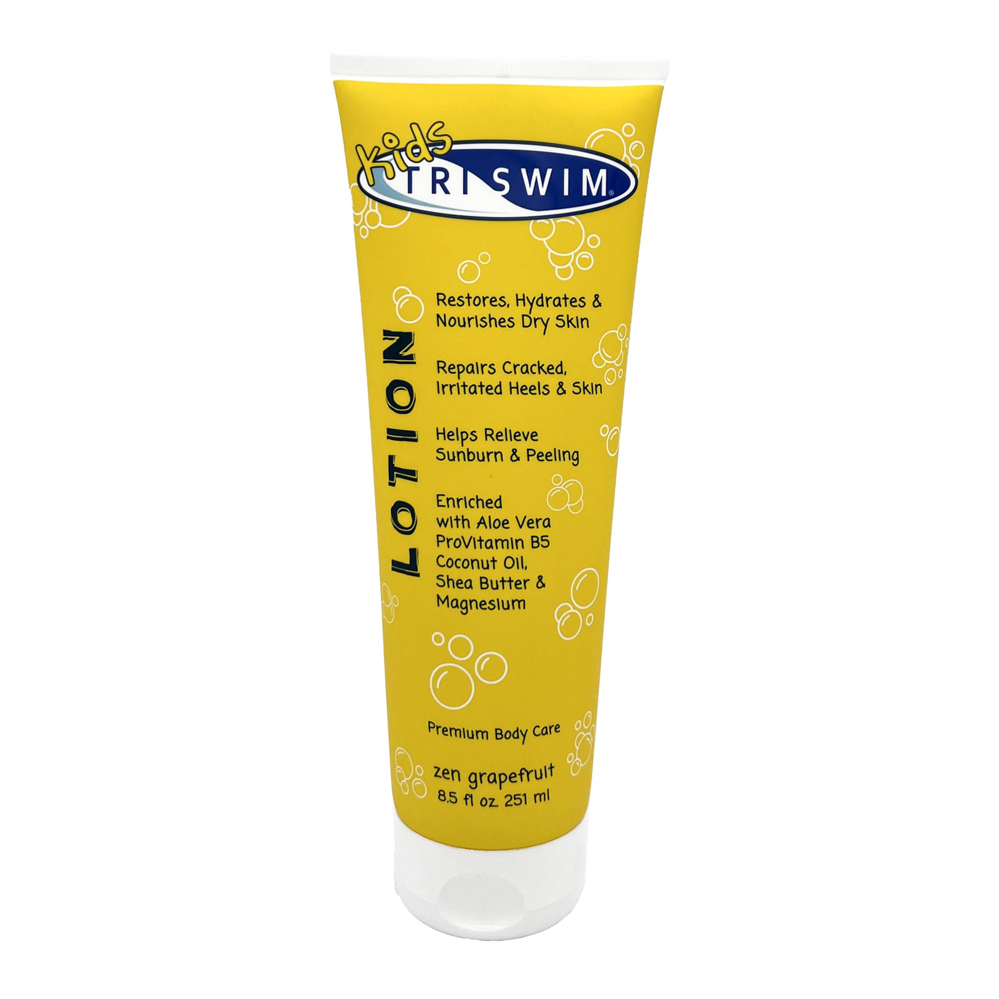 TRISWIM Kids lotion bottle with Aloe and Zen Grapefruit scent for post-swim hydration