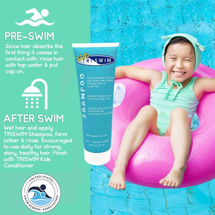 TRISWIM Kids Shampoo foam close-up showing rich lather.