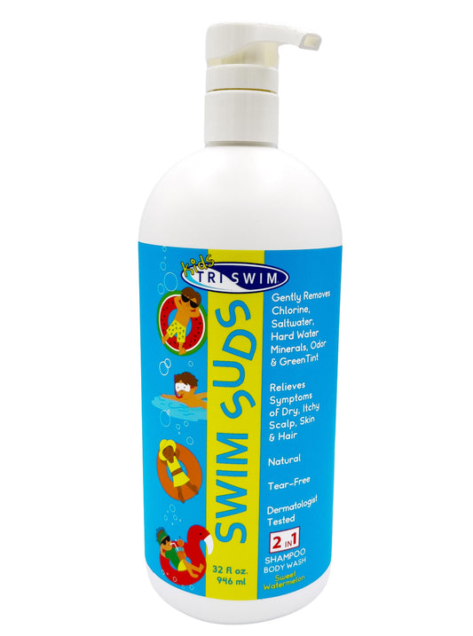 TRISWIM Kids Suds bottle features tear-free 2-in-1 cleansing for kids