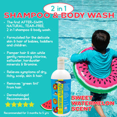 Kids enjoy watermelon scent during bath time with TRISWIM Kids Suds