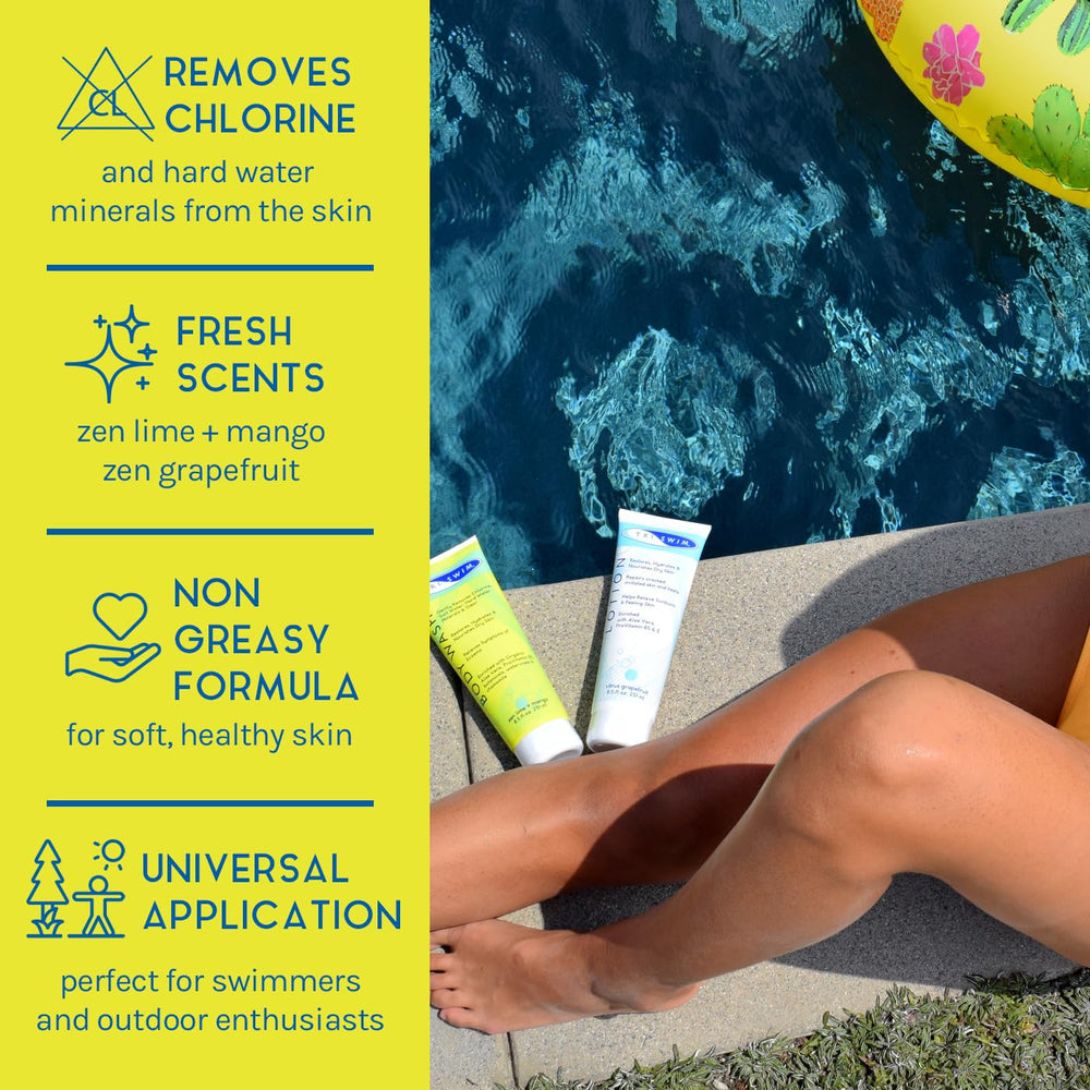 TRISWIM sample shampoo and conditioner tubes for versatile post-swim care